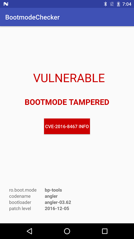 Nexus 6P with tampered bootmode