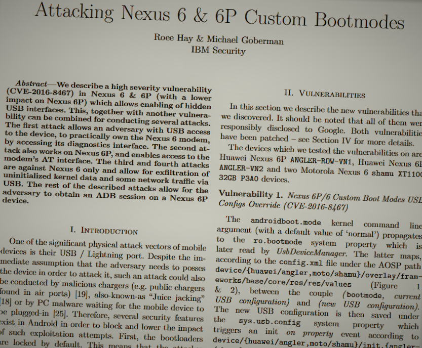 Attacking Nexus 6/6P Custom Bootmodes